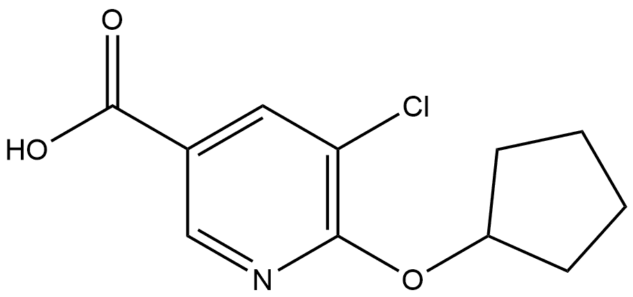 5-Chloro-6-(cyclopentyloxy)-3-pyridinecarboxylic acid 结构式