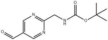 (5-甲酰基嘧啶-2-基)甲基)氨基甲酸叔丁酯 结构式