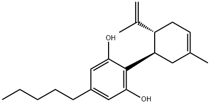 1,3-Benzenediol, 2-[3-methyl-6-(1-methylethenyl)-3-cyclohexen-1-yl]-5-pentyl-, (1R-trans)- 结构式