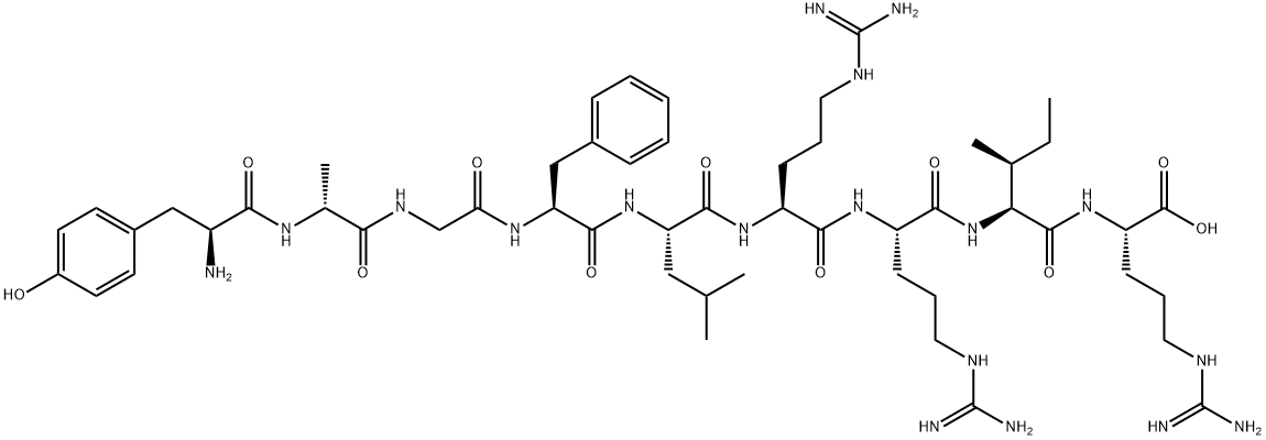 (D-Ala2)-Dynorphin A (1-9) H-Tyr-D-Ala-Gly-Phe-Leu-Arg-Arg-Ile-Arg-OH 结构式