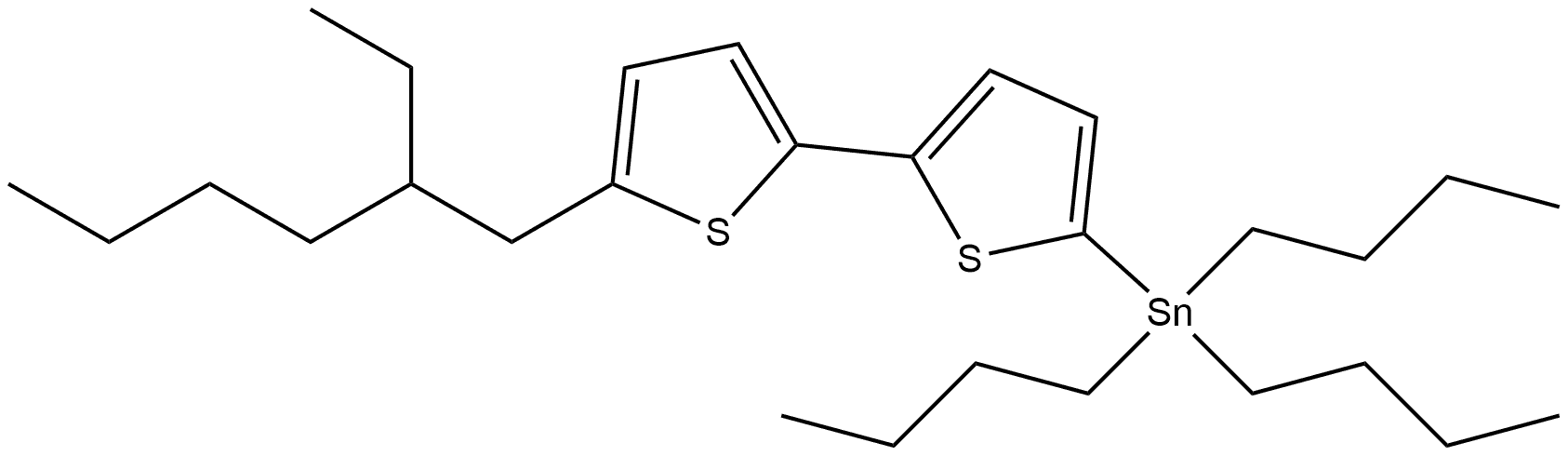 Tributyl[5′-(2-ethylhexyl)[2,2′-bithiophen]-5-yl]stannane 结构式