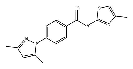 4-(3,5-二甲基-1H-吡唑-1-基)-N-(4-甲基噻唑-2-基)苯甲酰胺 结构式