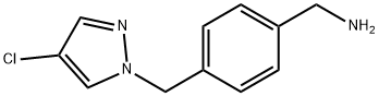 BENZENEMETHANAMINE, 4-[(4-CHLORO-1H-PYRAZOL-1-YL)METHYL]- 结构式