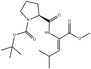 N-butyloxycarbonyl-prolyl-dehydroleucine methyl ester 结构式