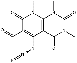 5-Azido-1,2,3,4,7,8-hexahydro-1,3,8-trimethyl-2,4,7-trioxopyrido[2,3-d]pyrimidine-6-carboxaldehyde 结构式