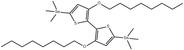 Stannane, 1,1'-[3,3'-bis(octyloxy)[2,2'-bithiophene]-5,5'-diyl]bis[1,1,1-trimethyl- 结构式