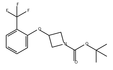 1-Azetidinecarboxylic acid, 3-[2-(trifluoromethyl)phenoxy]-, 1,1-dimethylethyl ester 结构式