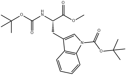 L-Tryptophan, N,1-bis[(1,1-dimethylethoxy)carbonyl]-, methyl ester 结构式