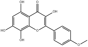 4H-1-Benzopyran-4-one, 3,5,7,8-tetrahydroxy-2-(4-methoxyphenyl)- 结构式