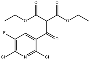 Propanedioic acid, 2-[(2,6-dichloro-5-fluoro-3-pyridinyl)carbonyl]-, 1,3-diethyl ester 结构式