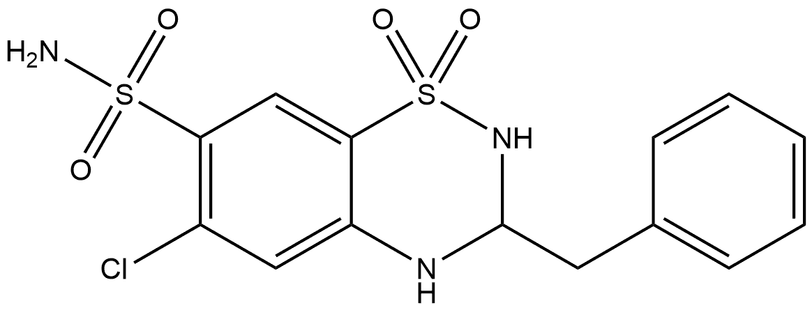 (+)-Benzylhydrochlorothiazide 结构式