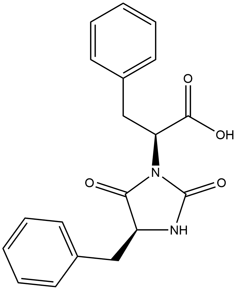 1-Imidazolidineacetic acid, 2,5-dioxo-α,4-bis(phenylmethyl)-, [S-(R*,R*)]- (9CI) 结构式