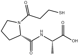 L-Alanine, N-[1-(3-mercapto-1-oxopropyl)-L-prolyl]- (9CI) 结构式