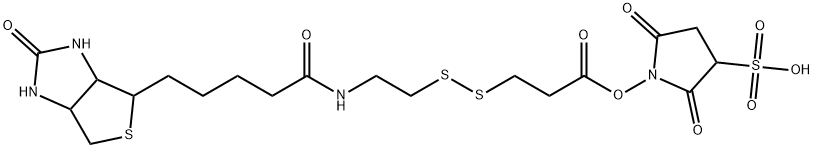 2,5-二氧代-1-((3-((2-(5-(2-氧代六氢-1H-噻吩并[3,4-D]咪唑-4-基)戊酰胺基)乙基)二硫烷基)丙酰基)氧基)吡咯烷-3-磺酸 结构式