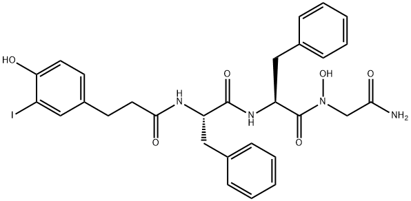 3-iododesaminotyrosyl-phenylalanyl-phenylalanyl-glycine hydroxamic acid 结构式