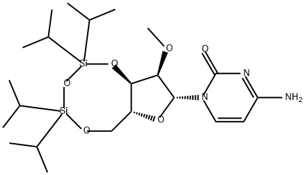 Cytidine, 2'-O-methyl-3',5'-O-[1,1,3,3-tetrakis(1-methylethyl)-1,3-disiloxanediyl]- (9CI) 结构式