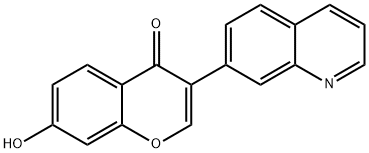 7-Hydroxy-3-(quinolin-7-yl)-4H-chromen-4-one 结构式