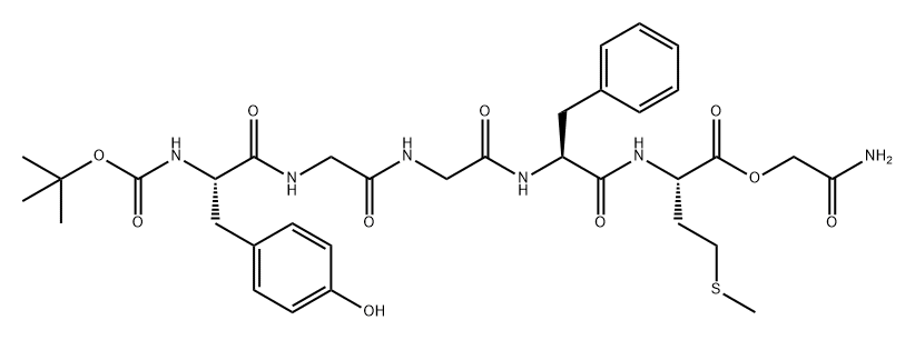 L-Methionine, N-[N-[N-[N-[N-[(1,1-dimethylethoxy)carbonyl]-L-tyrosyl]glycyl]glycyl]-L-phenylalanyl]-, 2-amino-2-oxoethyl ester (9CI) 结构式