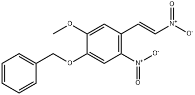 Benzene, 1-methoxy-4-nitro-5-(2-nitroethenyl)-2-(phenylmethoxy)-, (E)- (9CI) 结构式
