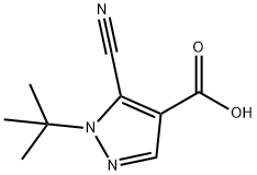 1H-Pyrazole-4-carboxylic acid, 5-cyano-1-(1,1-dimethylethyl)- 结构式