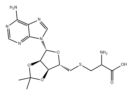 Adenosine, 5'-S-(2-amino-2-carboxyethyl)-2',3'-O-(1-methylethylidene)-5'-thio-, (2R)- (9CI) 结构式