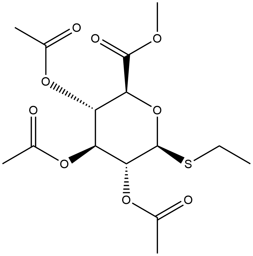 β-D-Glucopyranosiduronic acid, ethyl 1-thio-, methyl ester, 2,3,4-triacetate 结构式