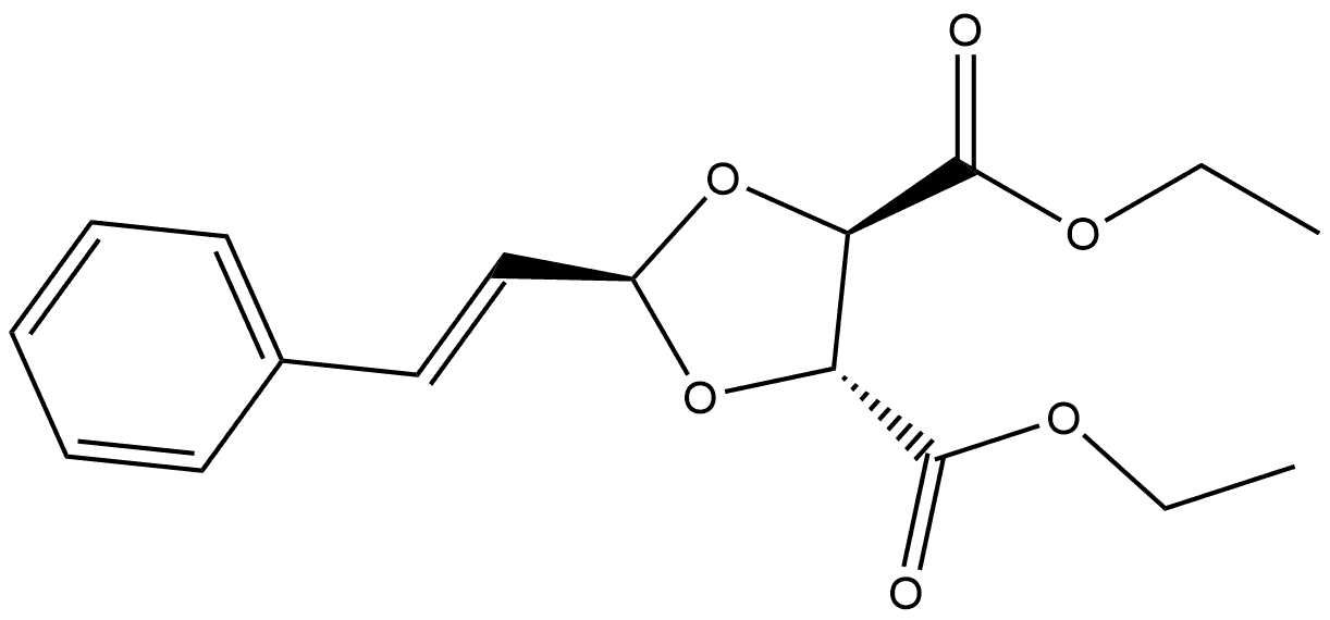 1,3-Dioxolane-4,5-dicarboxylic acid, 2-(2-phenylethenyl)-, diethyl ester, [4R-[2α(E),4α,5β]]- (9CI) 结构式
