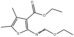 3-Thiophenecarboxylic acid, 2-[(ethoxymethylene)amino]-4,5-dimethyl-, ethyl ester 结构式