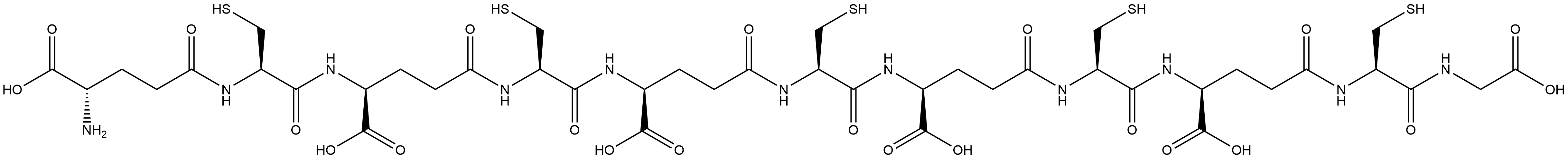 Glycine, L-γ-glutamyl-L-cysteinyl-L-γ-glutamyl-L-cysteinyl-L-γ-glutamyl-L-cysteinyl-L-γ-glutamyl-L-cysteinyl-L-γ-glutamyl-L-cysteinyl- 结构式