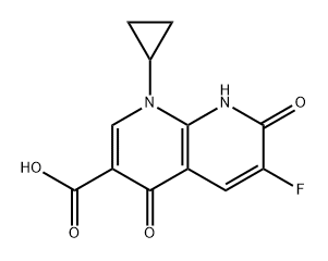 1,8-Naphthyridine-3-carboxylic acid, 1-cyclopropyl-6-fluoro-1,4,7,8-tetrahydro-4,7-dioxo- 结构式