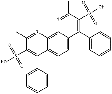 2,9-二甲基-4,7-二苯基-1,10-菲罗啉-3,8-二磺酸 结构式