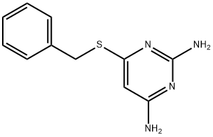 2,4-Pyrimidinediamine, 6-[(phenylmethyl)thio]- 结构式