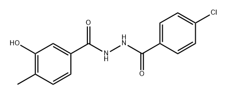 3-Hydroxy-4-methyl-benzoic acid N'-(4-chloro-benzoyl)-hydrazide 结构式