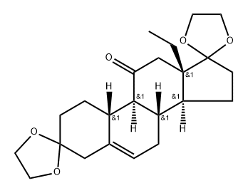 Gon-5-ene-3,11,17-trione, 13-ethyl-, cyclic 3,17-bis(1,2-ethanediyl acetal) 结构式