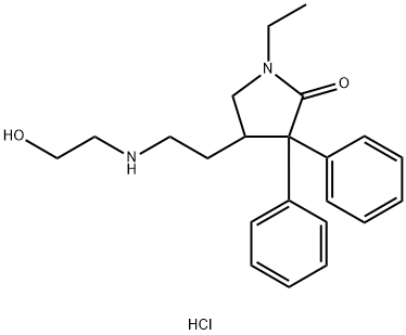 1-乙基-4-(2-((2-羟乙基)氨基)乙基)-3,3-二苯基吡咯烷-2-酮盐酸盐 结构式