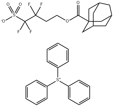 磺酰基三苯基盐与3,3,4,4-四氟-4-磺基丁基三环[3.3.1.13,7]癸烷-1-羧酸盐(1:1) 结构式