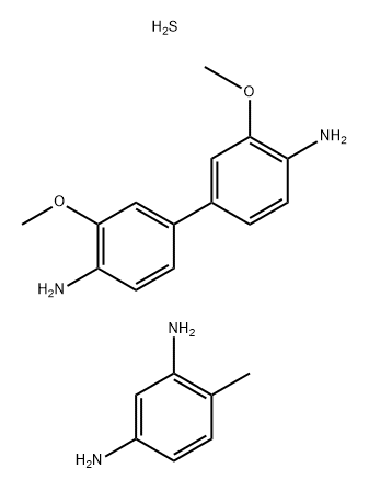 [1,1'-Biphenyl]-4,4'-diamine, 3,3'-dimethoxy-, reaction products with 4-methyl-1,3-benzenediamine and sulfur, desulfurized 结构式