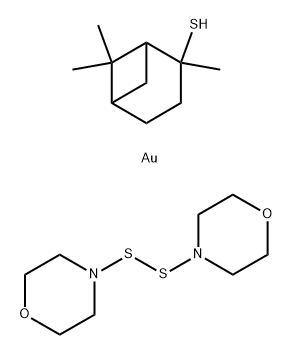 Bicyclo[3.1.1]heptane-2-thiol, 2,6,6-trimethyl-, gold salt, reaction products with 4,4'-dithiobis[morpholine] 结构式