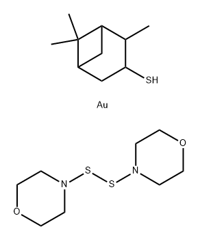 Bicyclo[3.1.1]heptane-3-thiol, 2,6,6-trimethyl-, gold salt, reaction products with 4,4'-dithiobis[morpholine] 结构式