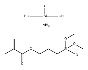 2-Propenoic acid, 2-methyl-, 3-(trimethoxysilyl)propyl ester, reaction products with pyrophyllite (Al2O(Si2O5)2) 结构式