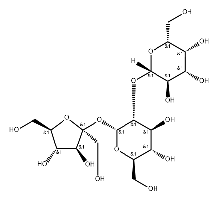 BETA-D-呋喃果糖基 O-BETA-D-吡喃半乳糖基-(1-2)-ALPHA-D-吡喃葡萄糖苷 结构式