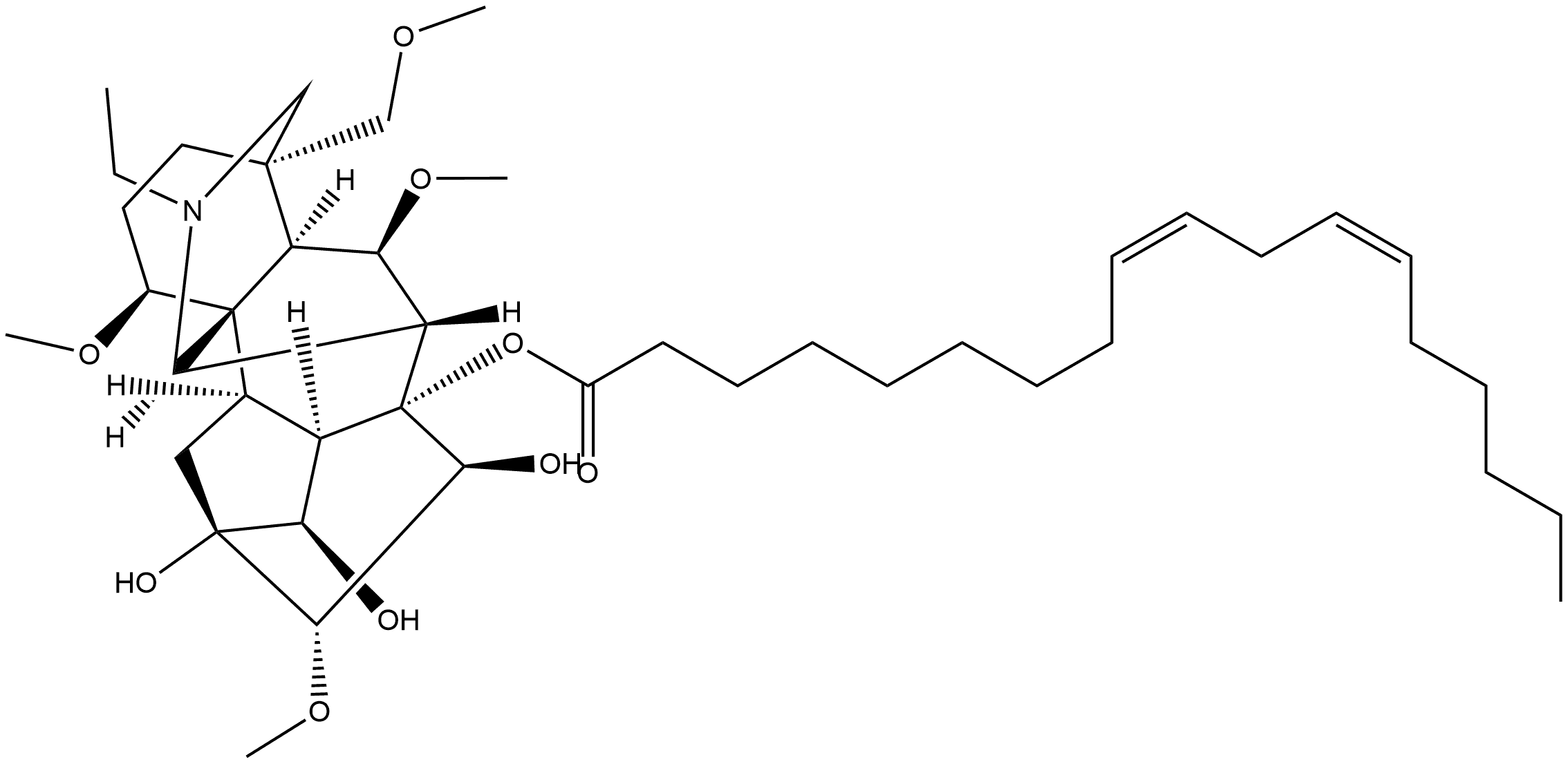3-脱氧乌头原碱-8-亚油酸酯 结构式