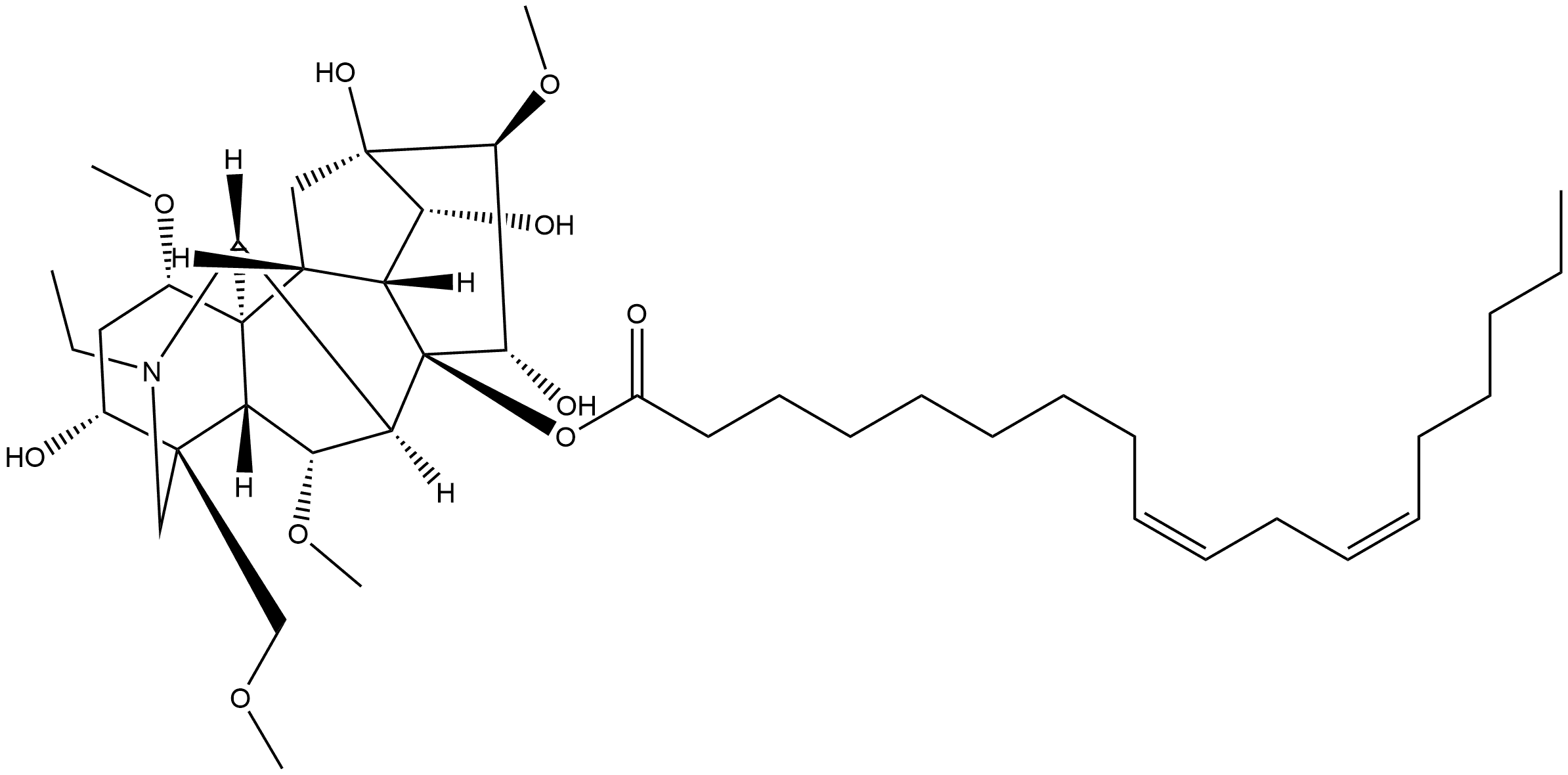 乌头原碱-8-亚油酸酯 结构式