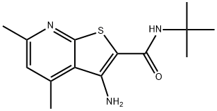 3-amino-N-tert-butyl-4,6-dimethylthieno[2,3-b]pyri
dine-2-carboxamide 结构式