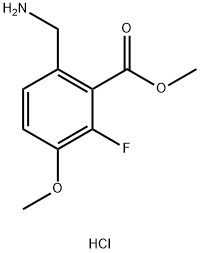 Benzoic acid, 6-(aminomethyl)-2-fluoro-3-methoxy-, methyl ester, hydrochloride (1:1) 结构式