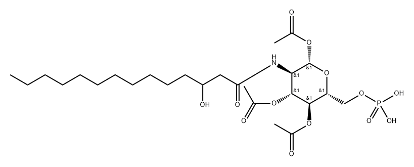 2-deoxy-2-(3-hydroxytetradecanoyl)aminoglucose 6-phosphate 结构式