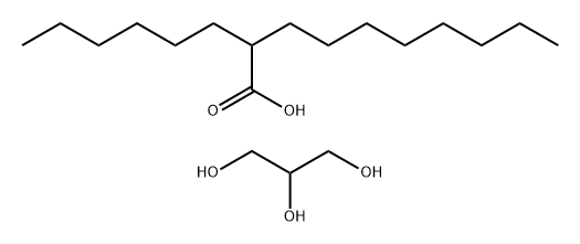 Decanoic acid, 2-hexyl-, mono- and diesters with glycerol 结构式