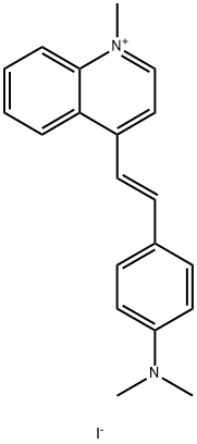 4-[4-(二甲氨基)苯乙烯基]-1-甲基喹啉鎓碘化物 结构式