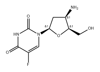 3'-beta-Amino-2',3'-dideoxy-5-fluorouridine 结构式