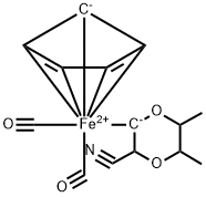 Iron, dicarbonyl(3-cyano-5,6-dimethyl-1,4-dioxan-2-yl)(η5-2,4-cyclopentadien-1-yl)-, stereoisomer (9CI) 结构式